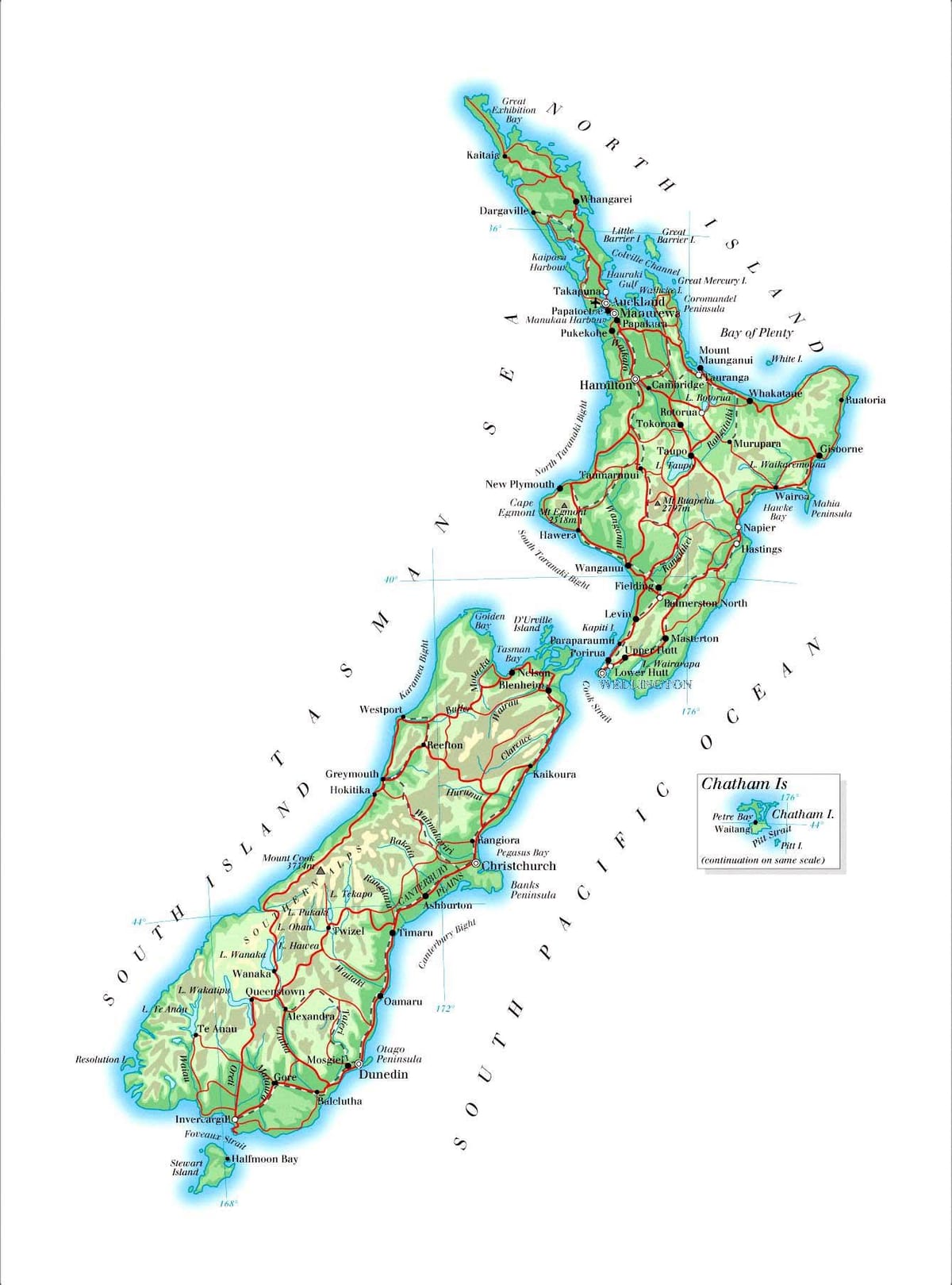 지도 큰 뉴질랜드