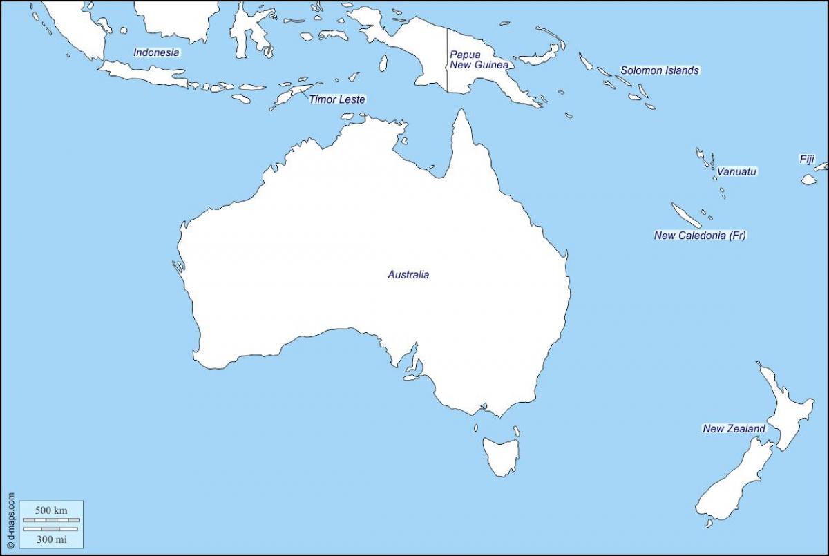 개요지도의 호주 및 뉴질랜드