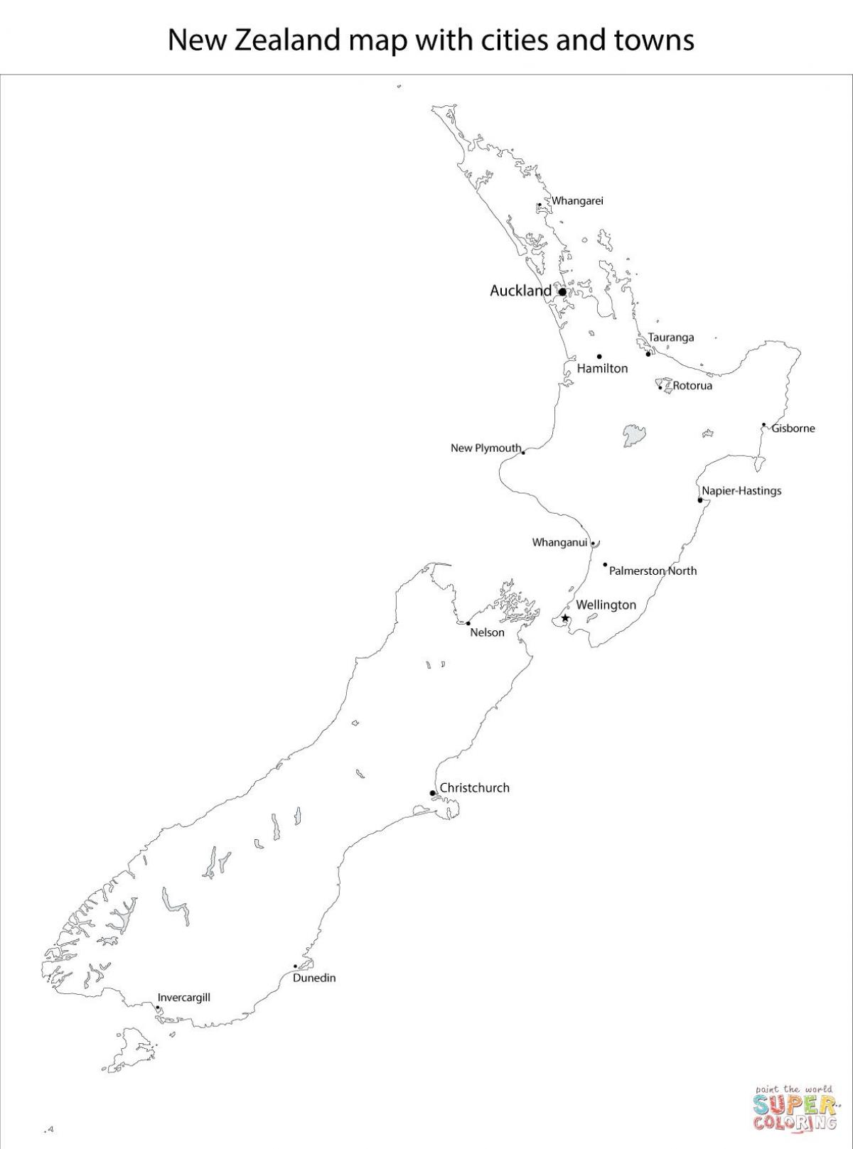 뉴질랜드 지도 도시와 마을