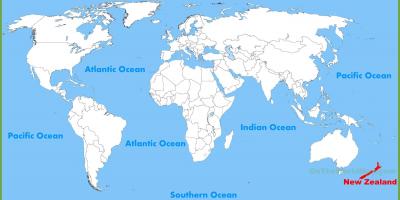 뉴질랜드에 위치하는 세계 지도